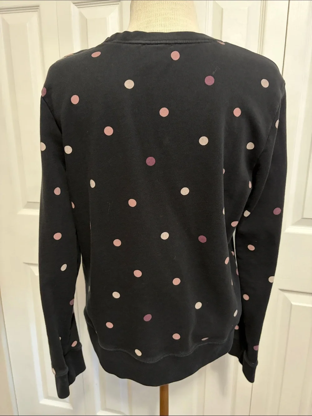 Kate Spade Broome Street Bakery Dot Logo Black Sweatshirt Size Medium
